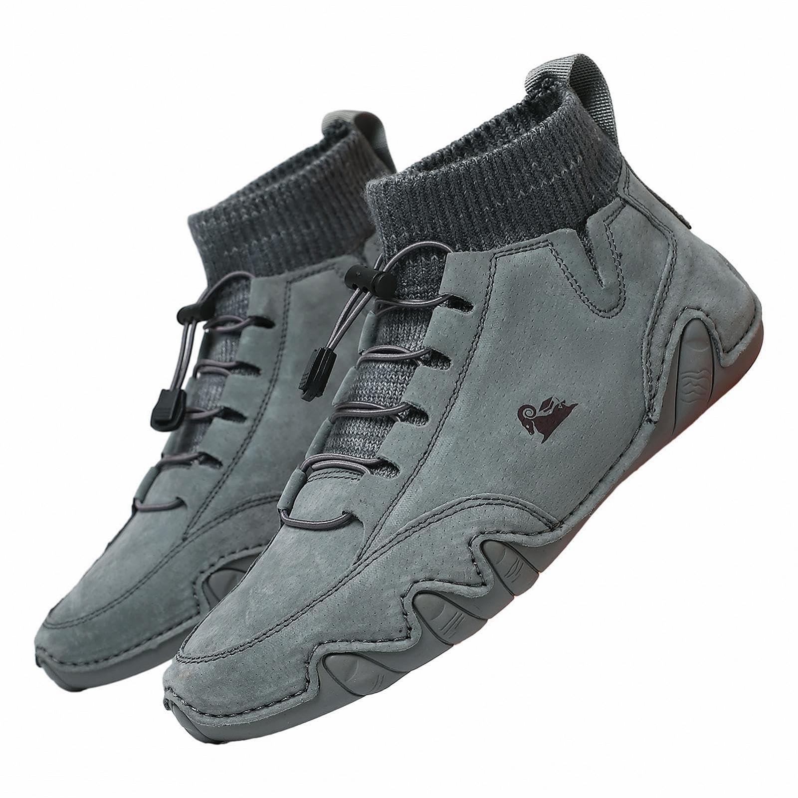 Черевики Honhoha Італійські чоловічі Waterproof - Breathable Magic Sticker Unisex Outdoor - Non-Slip High Top Leisure Trainers для чоловіків для хайкінгу, сірі, фото №1