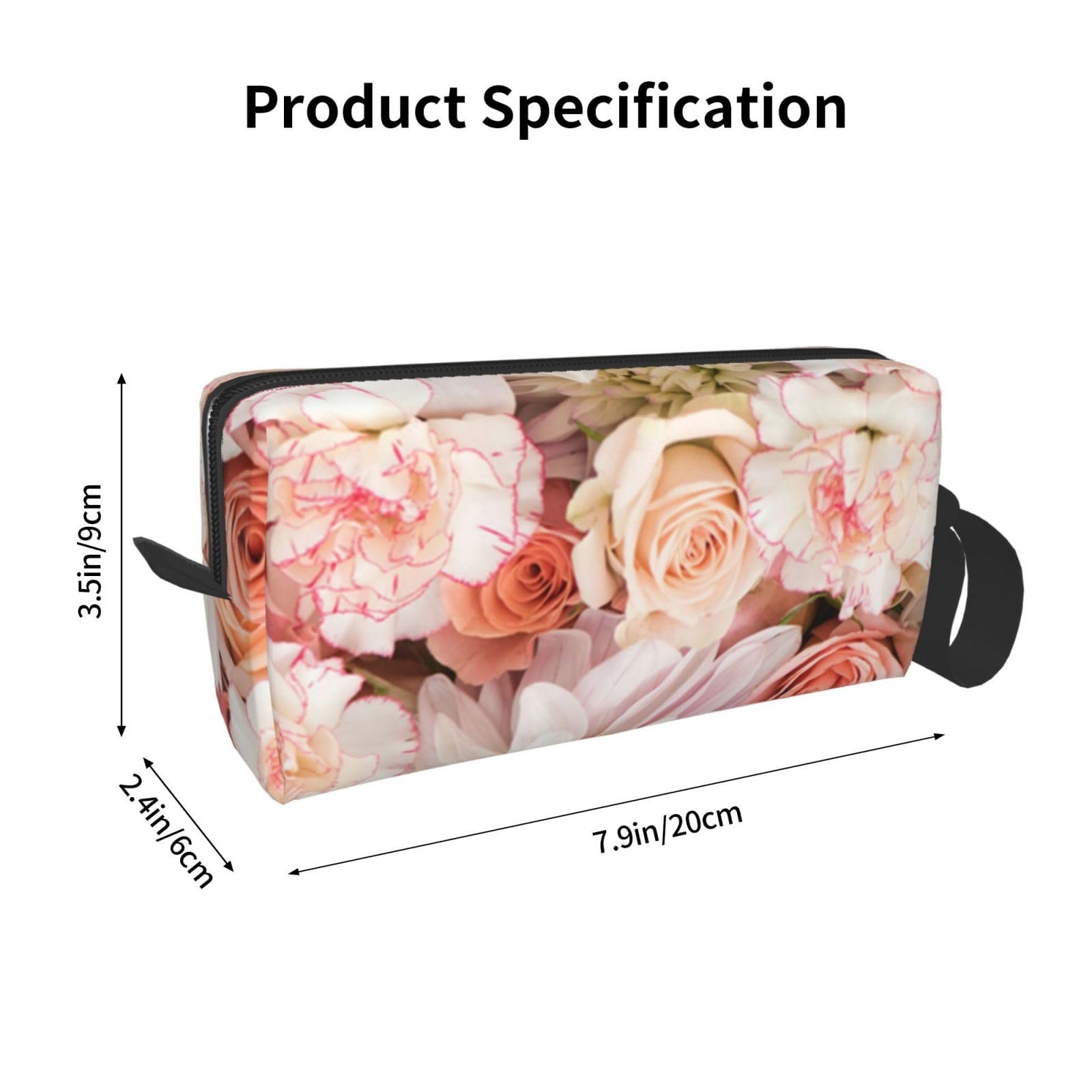 Косметичка Rosa Blütenblatt-Rosen-Rouge-Muster 20 x 6 x 9 см, фото №3