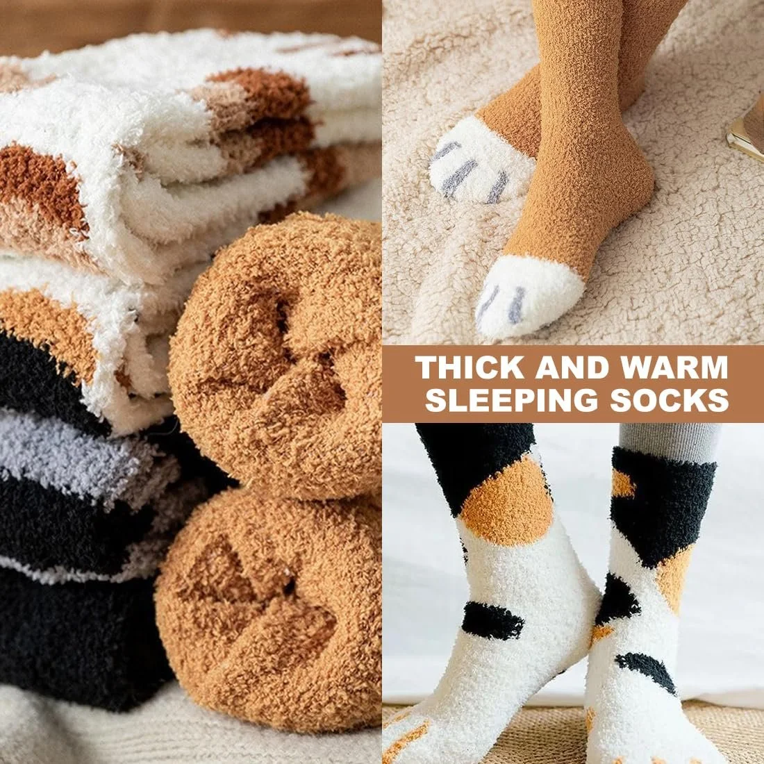 Носки Пушистые 5 пар Кошачьи лапки С рисунком кота Мягкие Теплые Домашние для сна Женские Девичьи, фото №5 Носки Пушистые 5 пар Кошачьи лапки С рисунком кота Мягкие Теплые Домашние для сна Женские Девичьи, фото №5