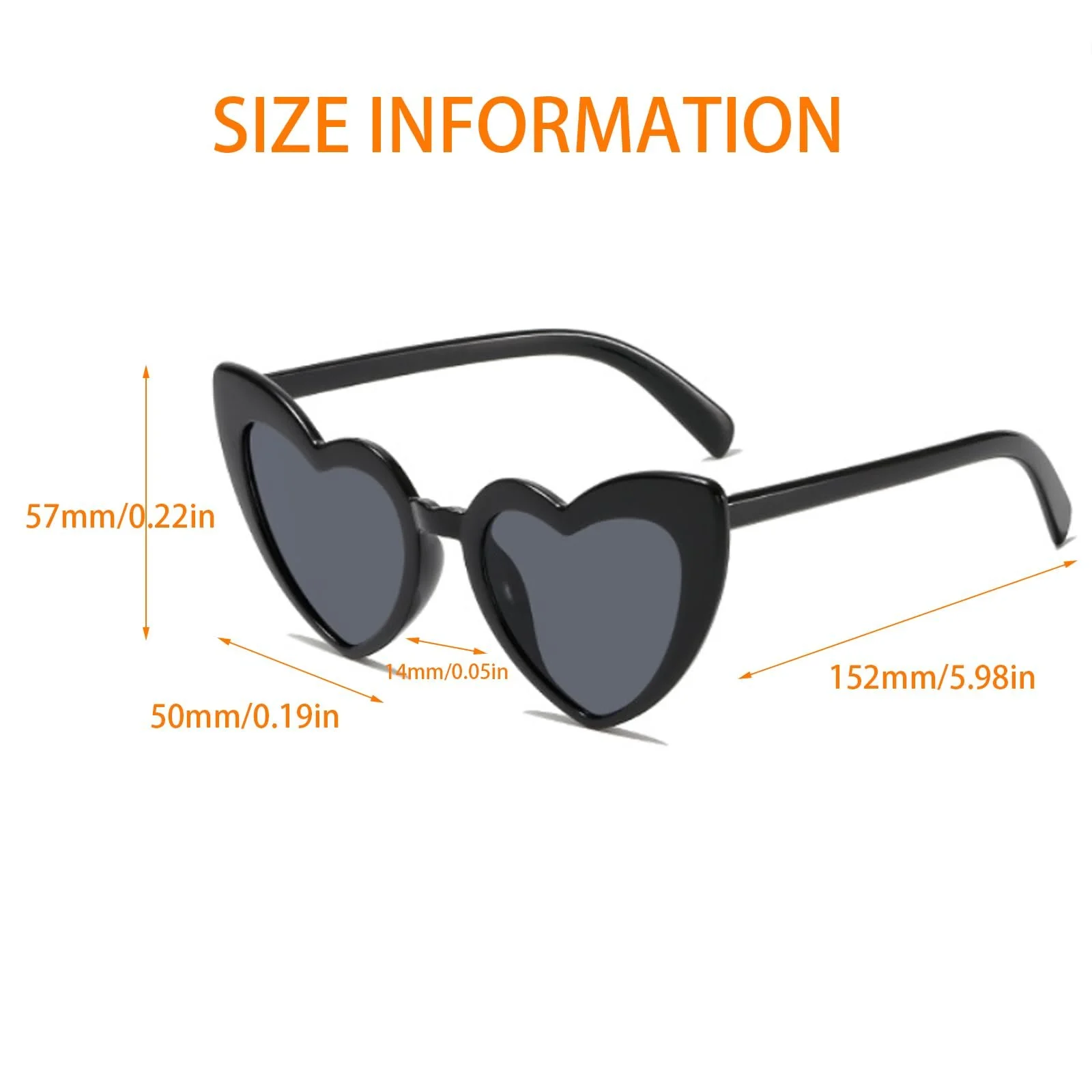 Сонцезахисні окуляри у формі серця OWITER, 6 шт, білі, фото №2