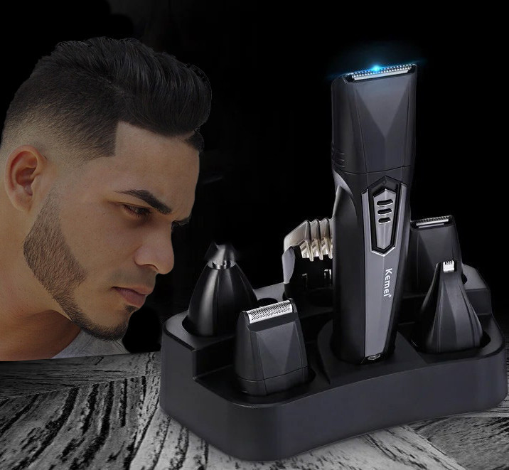 Машинка для стрижки волос триммер 8 в 1 Kemei KM-640 Super, фото №1