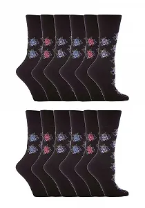 Шкарпетки жіночі з візерунком, широкою гумкою, 12 пар (GG32) - Фото 1
