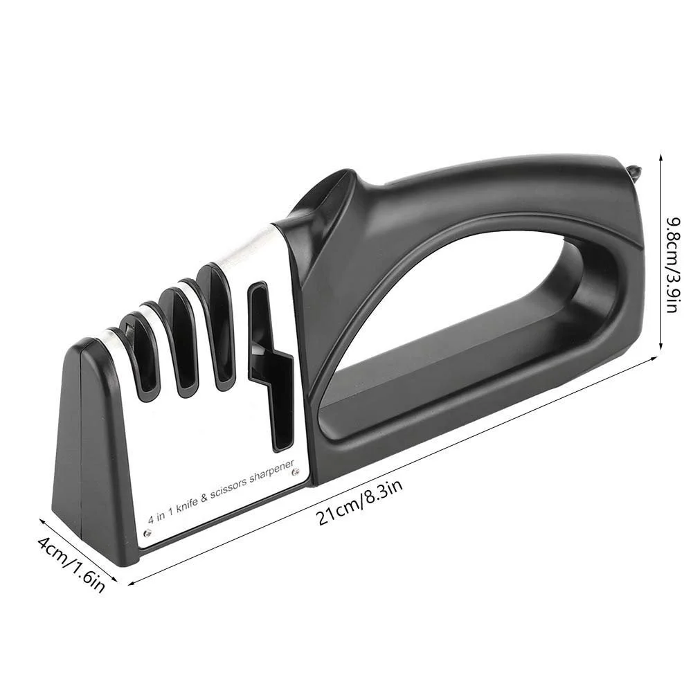 Точилка для ножей ручная 4-в-1 4-ступенчатая с фиксированным углом, фото №7