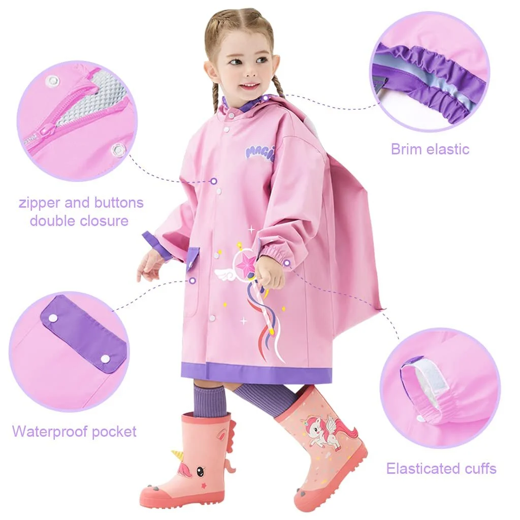 Дитячий дощовик для хлопчиків і дівчаток, водонепроникний, фото №3