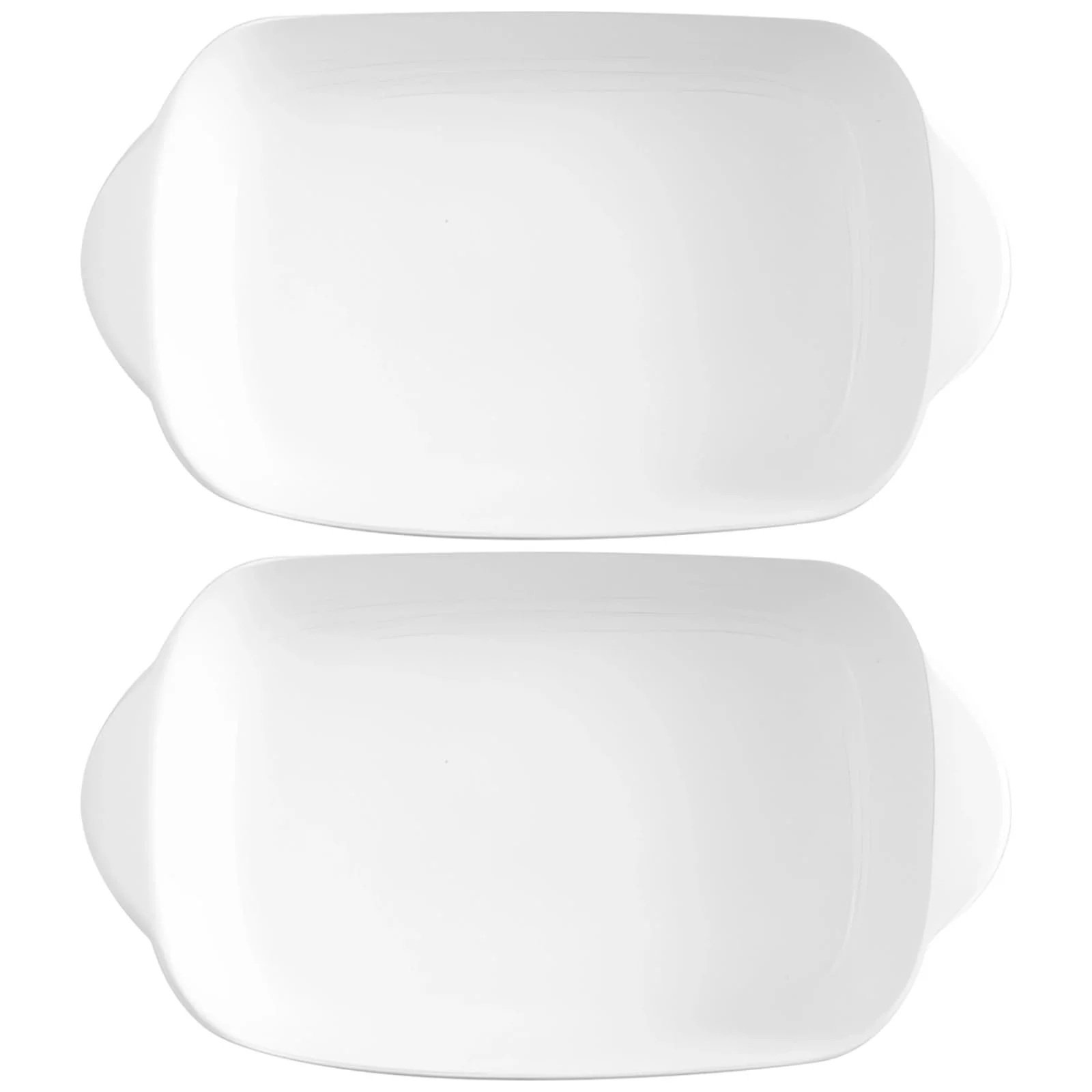 Набір форм для запікання з 2 шт. керамічні білі з ручками, фото №1