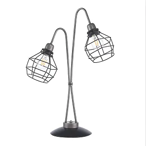 Настільна лампа ONLI на дві лампи Сіра та чорна - Фото 1