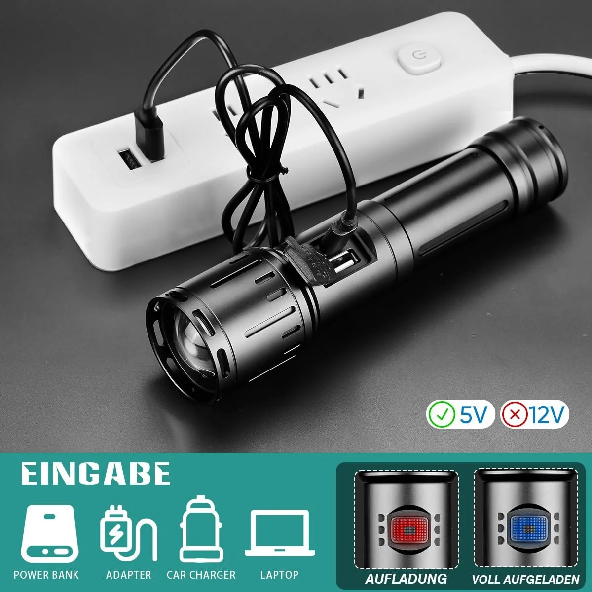 Ліхтар LED Акумуляторний 20 000 люмен USB C 5 режимів Індикатор живлення Водонепроникний, фото №7 Ліхтар LED Акумуляторний 20 000 люмен USB C 5 режимів Індикатор живлення Водонепроникний, фото №7