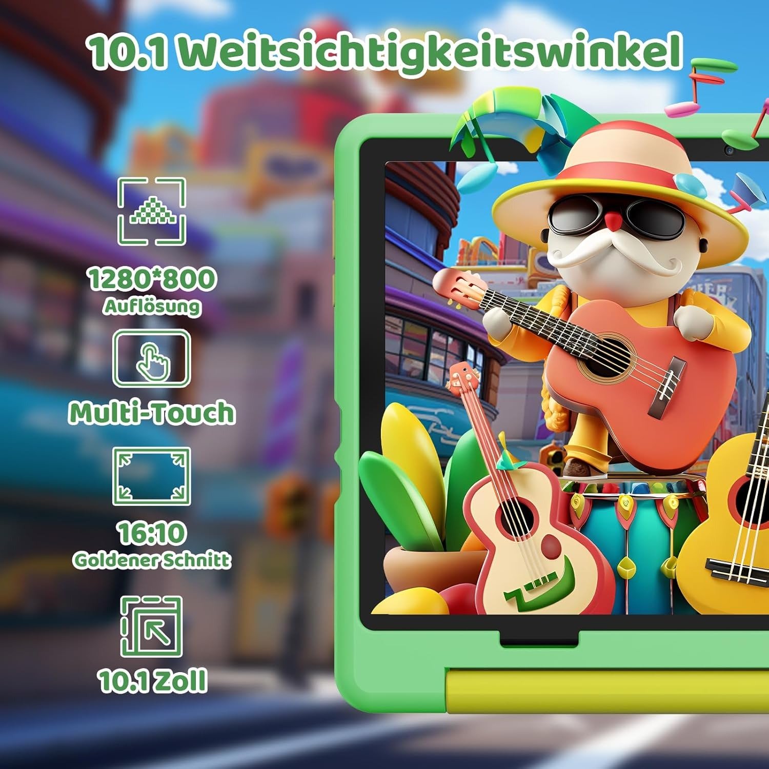 Планшет 10.1" Ugrihach KT1028 (3+11)/64 ГБ 8 ядер Android 14 5000 mAh Green, фото №5