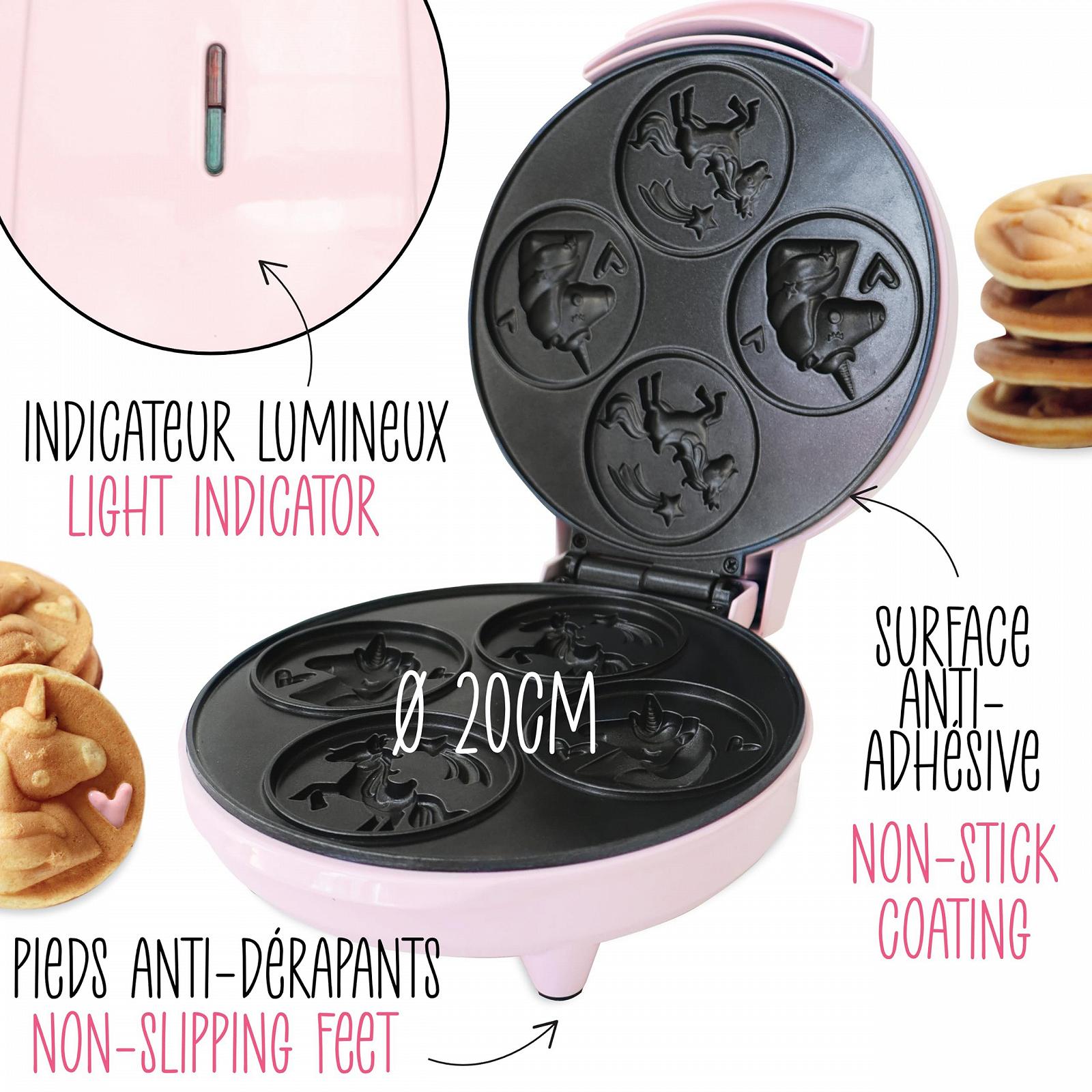 Вафельница ScrapCooking Unicorn Factory 3886 для вафель и блинов Unicorn Factory Характеристики Антипригарное покрытие Розовый, фото №4