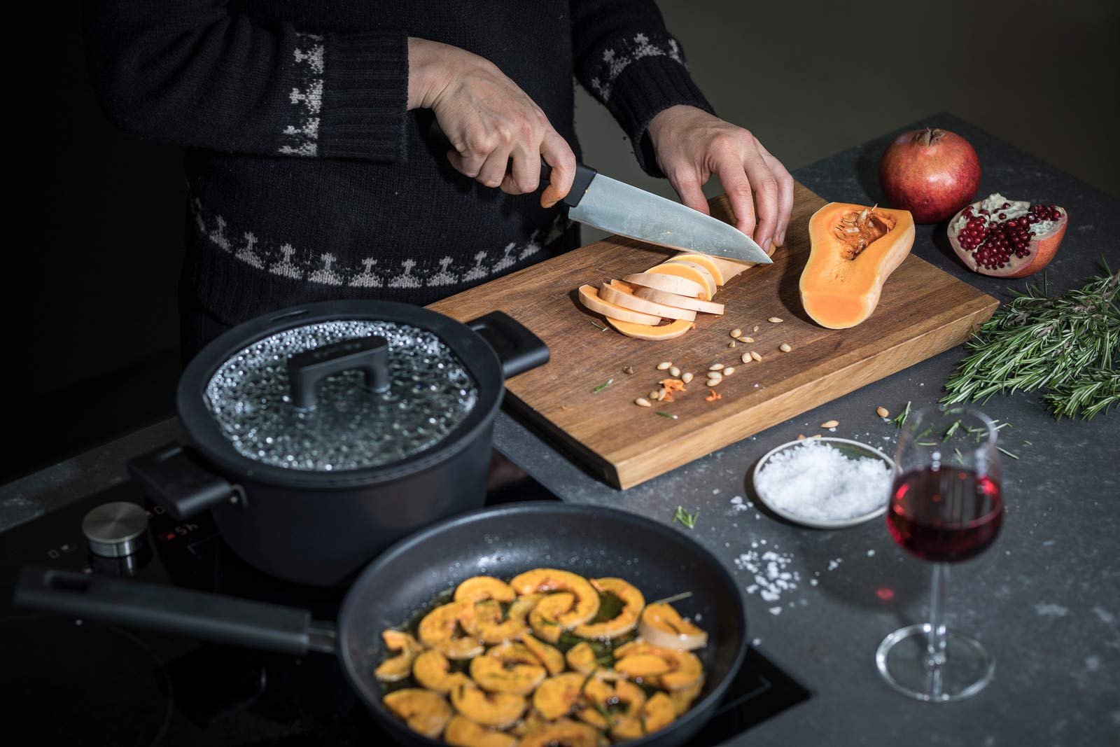 Набор ножей Fiskars Hard Edge Поварской нож и нож для овощей 33,1 см и 22,8 см Серебристый/Черный, фото №7