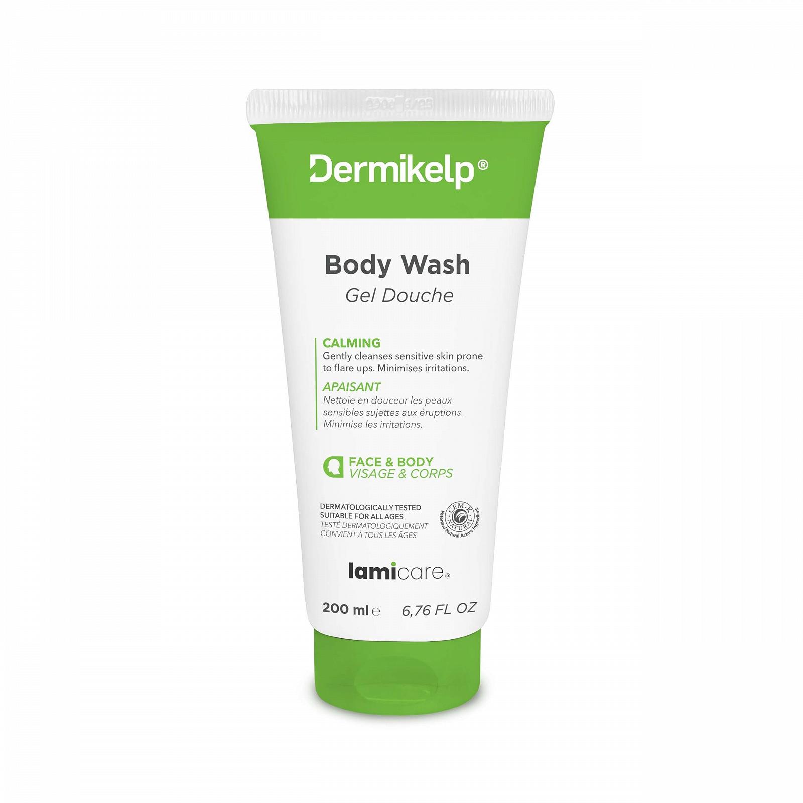 Гель для душу Dermikelp Sensitive Skin заспокійливий очищувальний з екстрактом морських водоростей CEM-K без парабенів 200 мл, фото №1