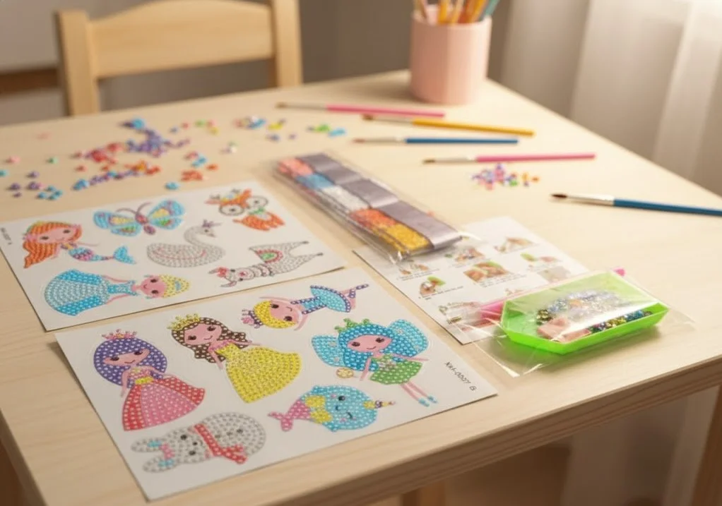 Детский творческий набор «Алмазная мозаика: Принцессы» - 12 сверкающих наклеек, фото №1 Детский творческий набор «Алмазная мозаика: Принцессы» - 12 сверкающих наклеек, фото №1