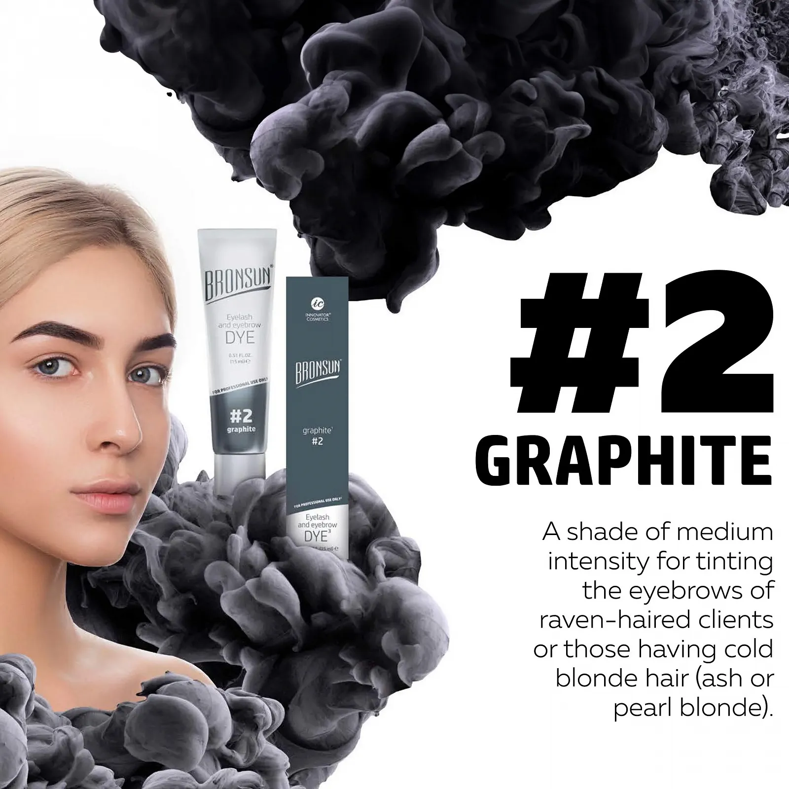 Гель Bronsun Eyebrow & Eyelash DYE Gel Graphite Grey 15 мл, фото №2