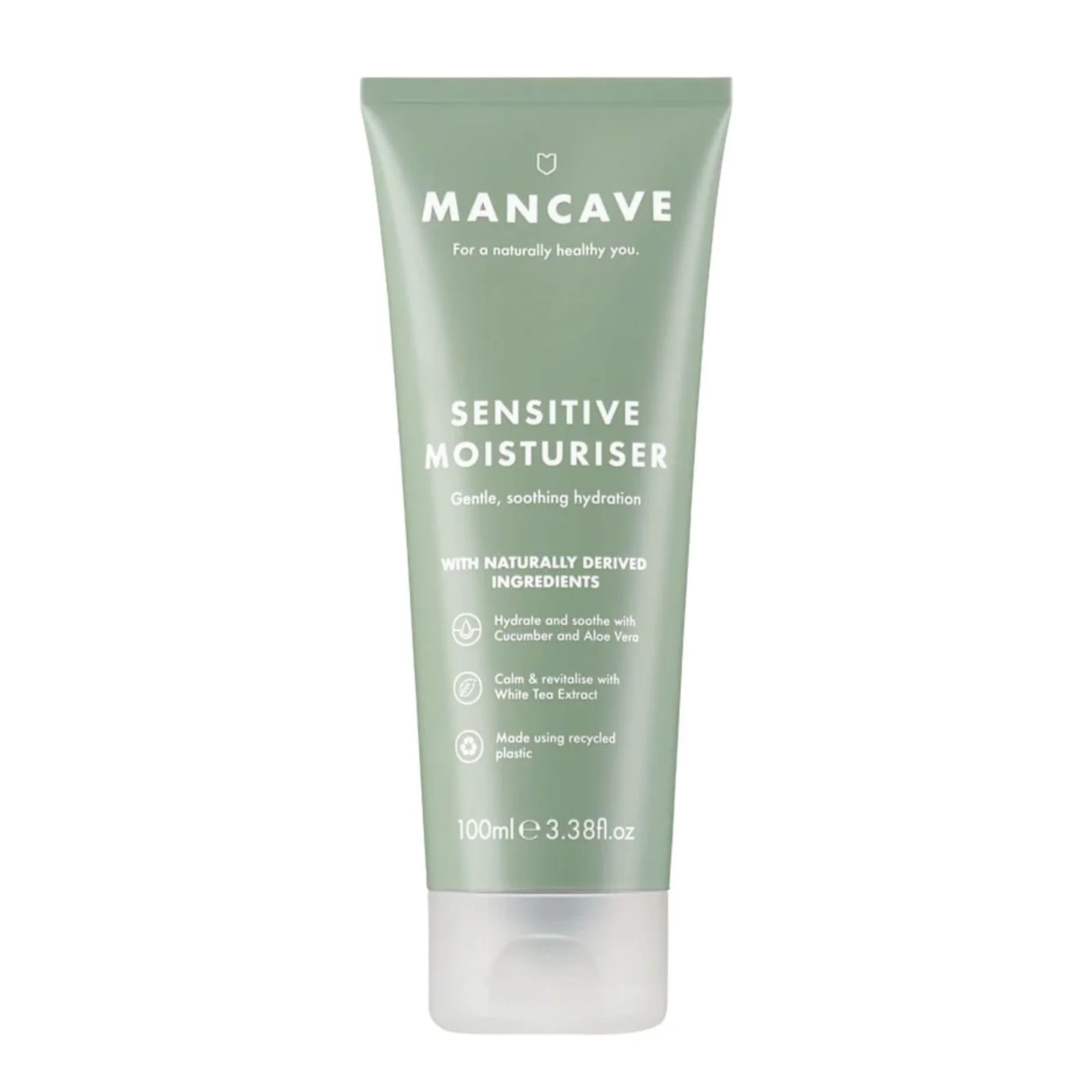 Зволожувальний крем ManCave Sensitive 100 ml Intensive Care Aloe Vera & Shea Butter Vegan, фото №1 Зволожувальний крем ManCave Sensitive 100 ml Intensive Care Aloe Vera & Shea Butter Vegan, фото №1