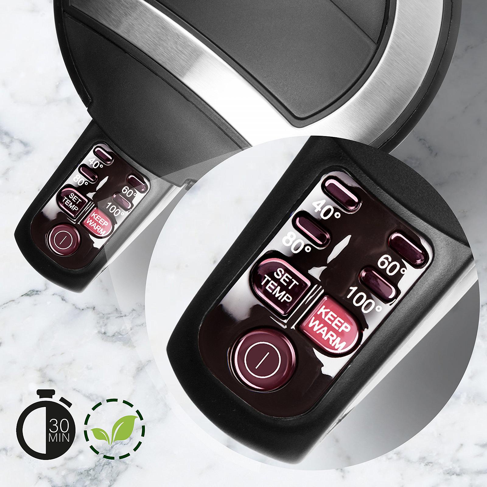 Электрочайник Duronic EK30 3000 Вт Регулируемая температура 1.5 Л Черный, фото №5