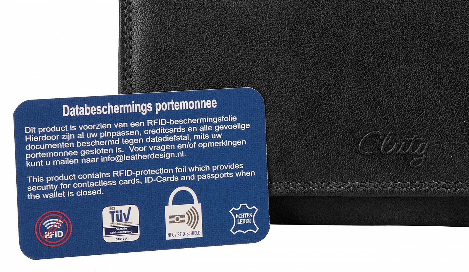 Гаманець Жіночий Cluty Шкіра RFID 020352 Чорний Стандартний розмір, фото №8