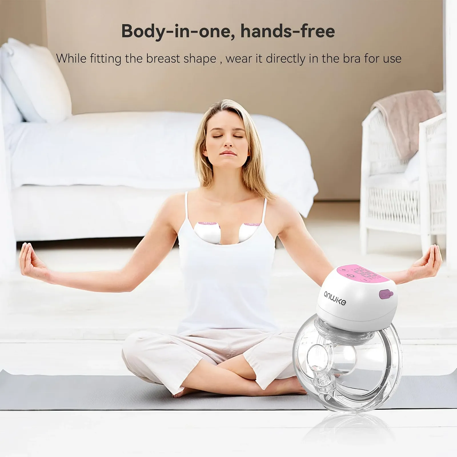 Молоковідсмоктувач електричний ANWIKE 193 г, 3 режими, 9 рівнів, LED дисплей, низький рівень шуму, накладки 21/24 мм, фото №3 Молоковідсмоктувач електричний ANWIKE 193 г, 3 режими, 9 рівнів, LED дисплей, низький рівень шуму, накладки 21/24 мм, фото №3