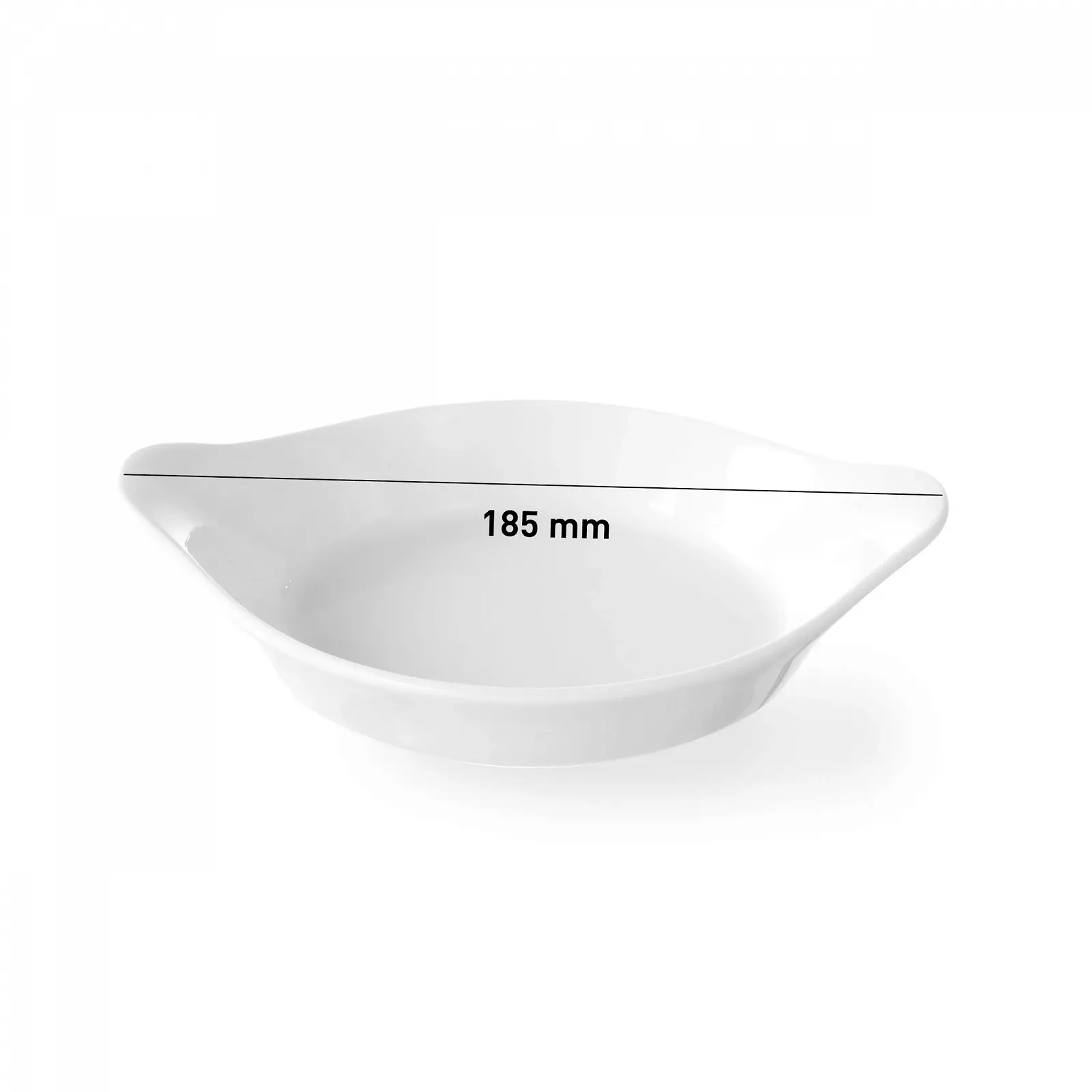 Форма для запекания круглая фарфоровая кремово-белая, фото №2