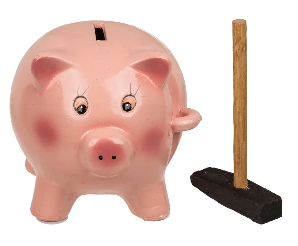 Скарбничка Ceramic Piggy Bank З молотком Маленька Керамічна Поросятко, фото №4