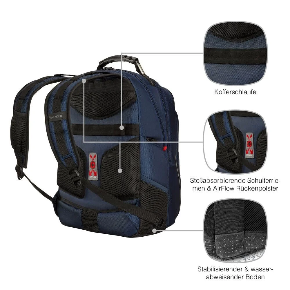 Рюкзак для ноутбука WENGER Pegasus Deluxe 25 л Blue Minimalistic, фото №5 Рюкзак для ноутбука WENGER Pegasus Deluxe 25 л Blue Minimalistic, фото №5