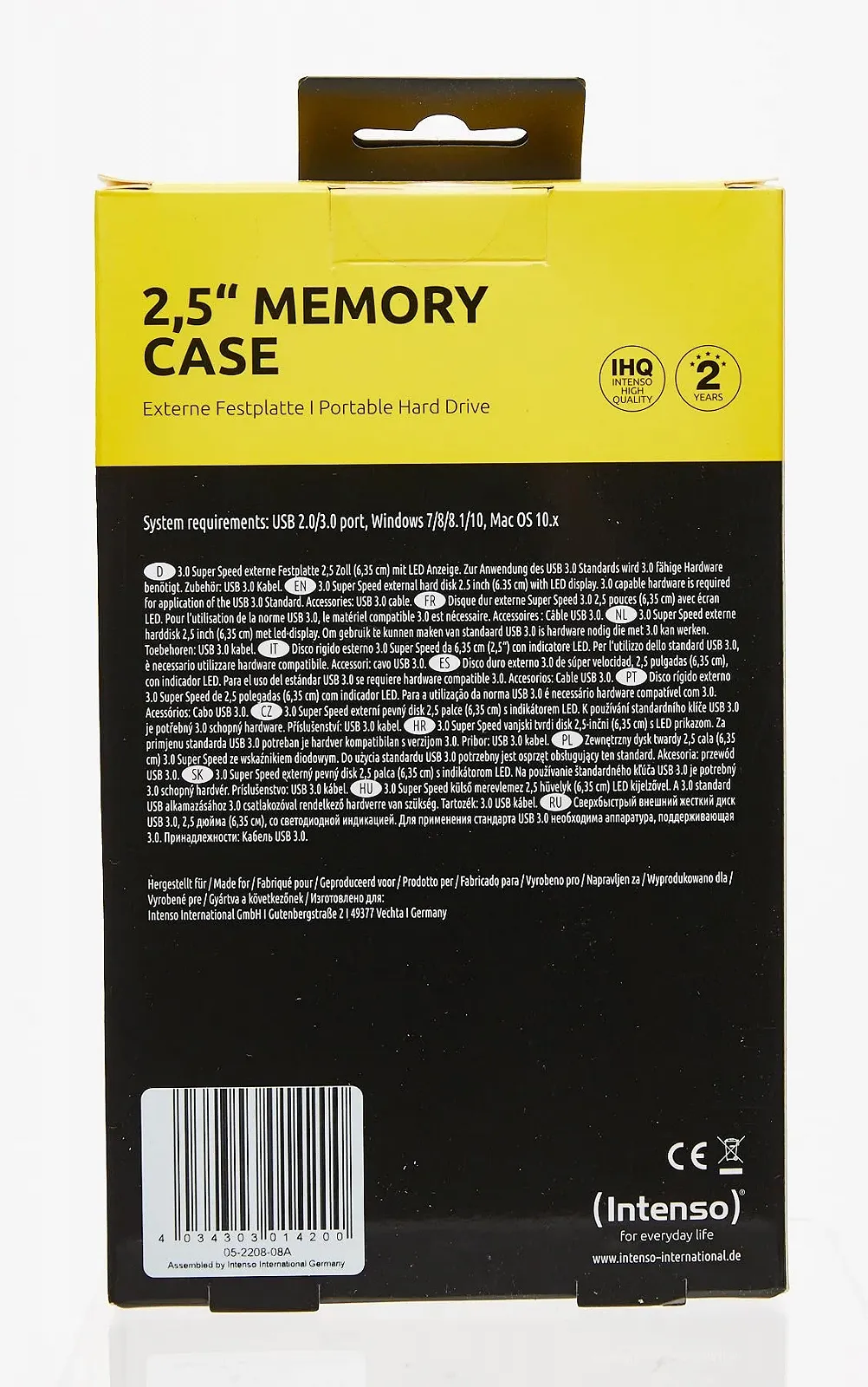 Внешний жесткий диск Intenso Memory Case 1 TB 2.5" 5400 об/мин 8 MB USB 3.0 Black, фото №5
