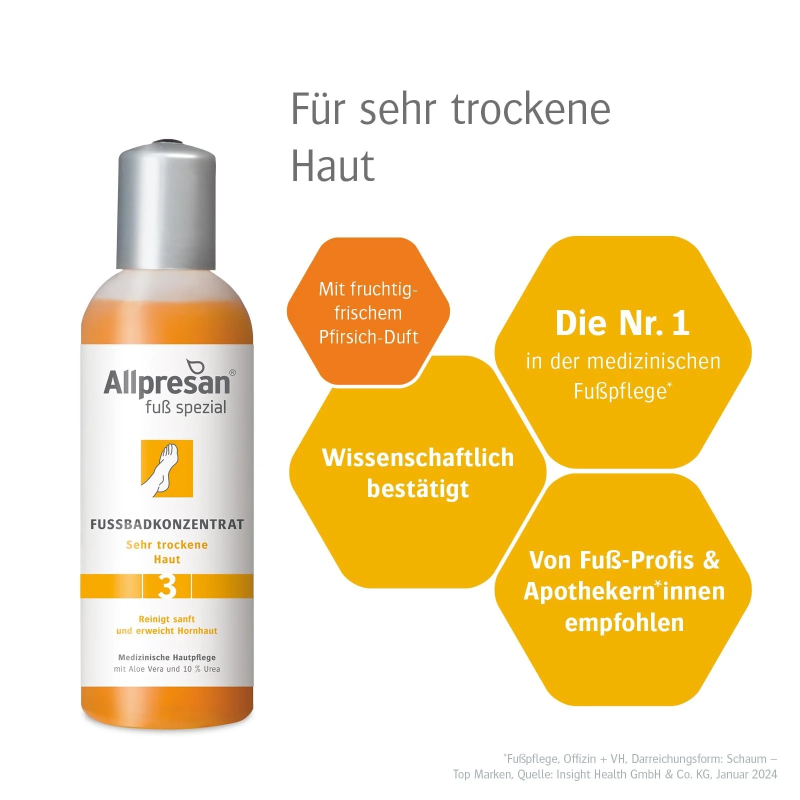 Концентрат для ванночки для ніг Allpresan Fuß Spezial No. 3 для дуже сухої шкіри 150 мл, фото №3