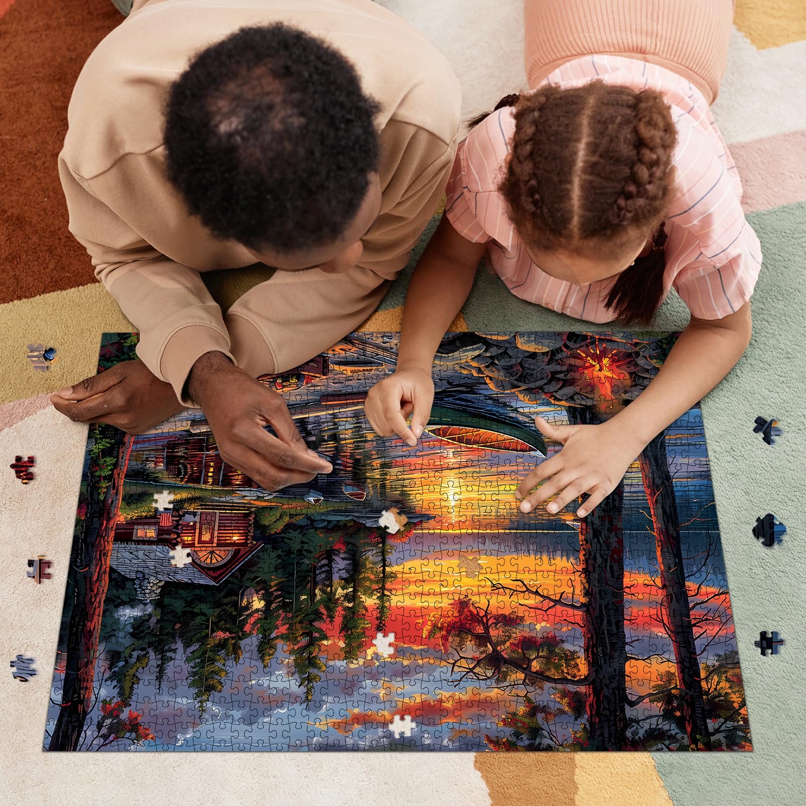 Пазл Classic Озеро з каное 1000 деталей прямокутний сірий картон 70 х 50 см Сірий, фото №5