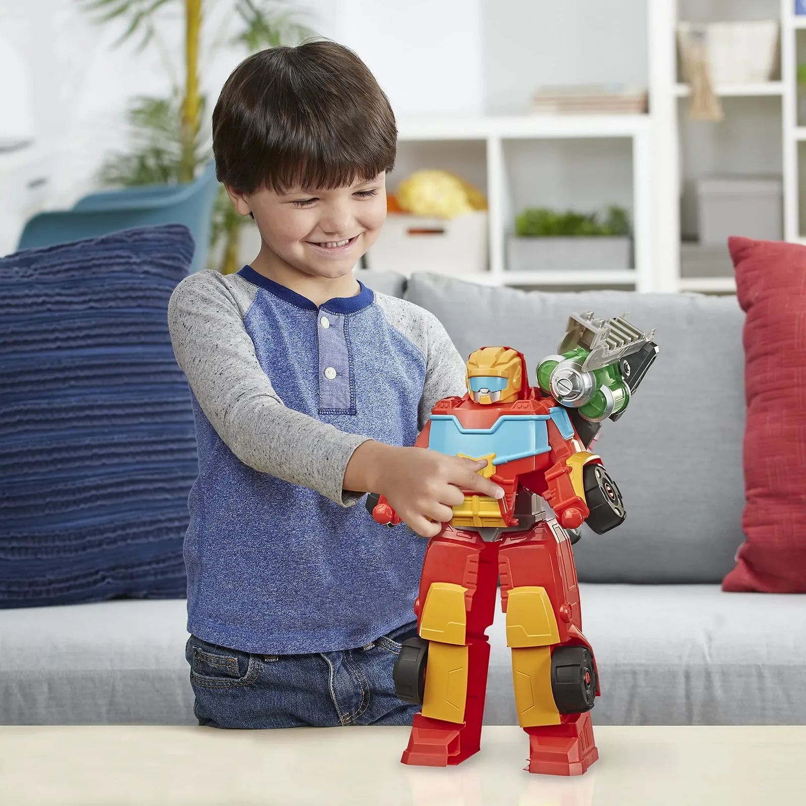 Фигурка-трансформер Playskool Heroes Mega Mighties Power Rangers Rescue Power Hot Shot 35 см, фото №9