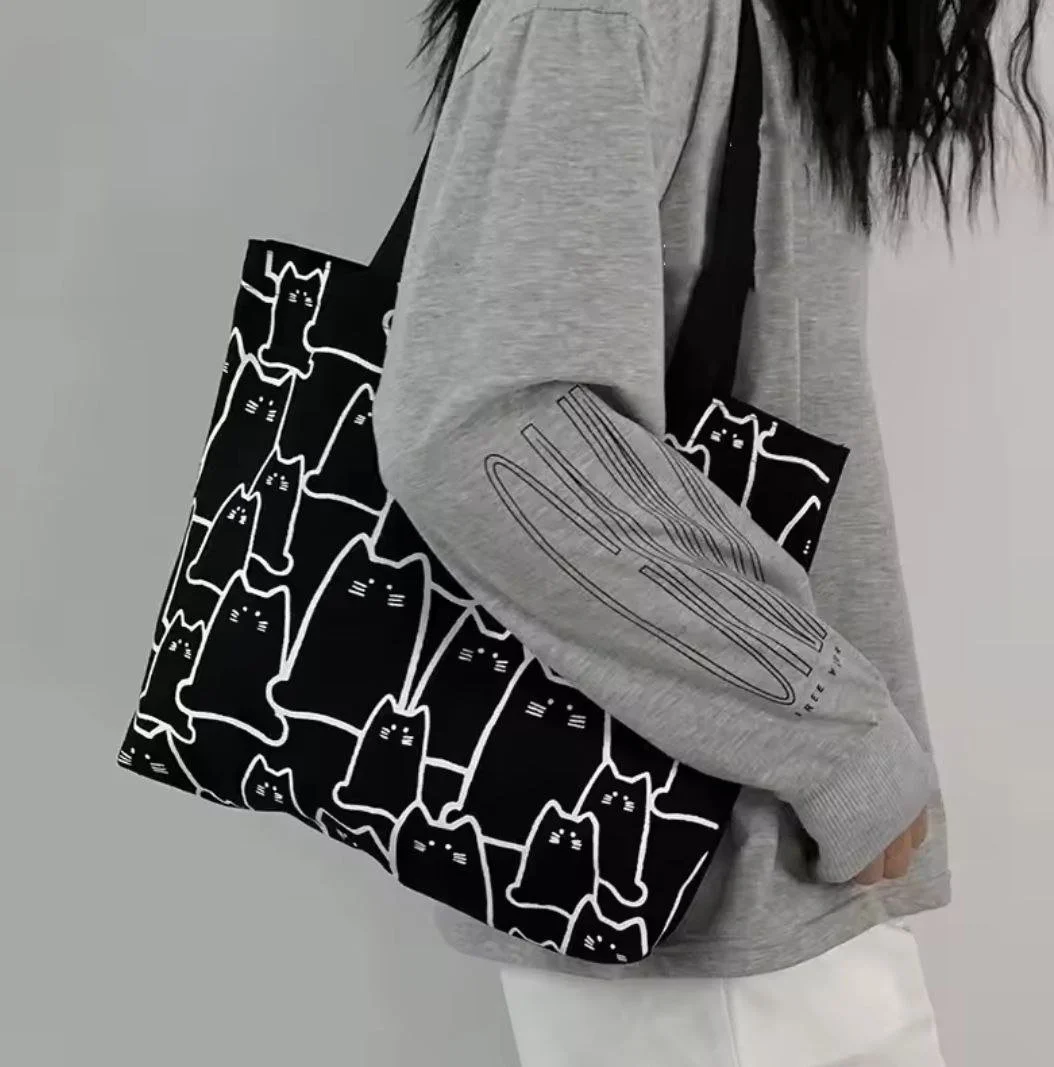 Модний чорний жіночий шоппер на плече, фото №1