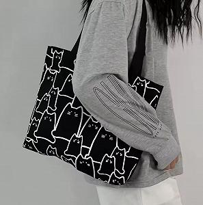 Модний чорний жіночий шоппер на плече - Фото 1