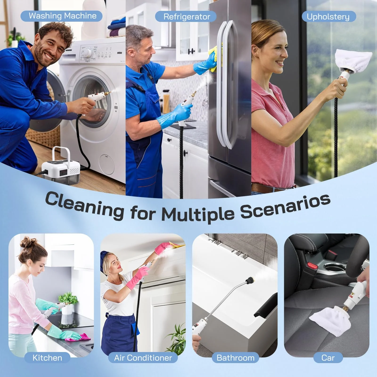 Пароочисник ручний 2500 W 1200 ml 9 швидкостей, фото №8 Пароочисник ручний 2500 W 1200 ml 9 швидкостей, фото №8