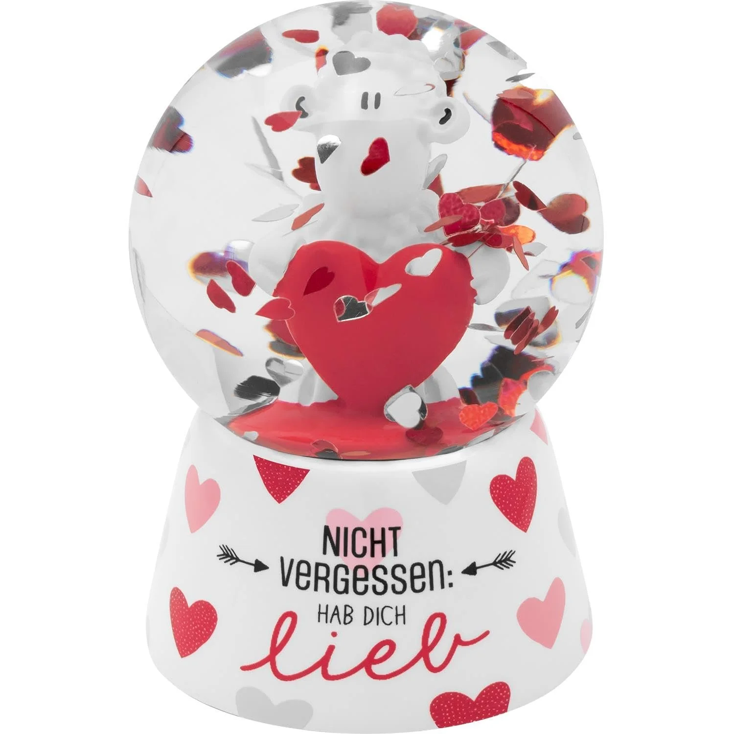 Шар со снегом Sheepworld Мотив "Hab Dich lieb", стекло, высота 6.5 см, фото №4