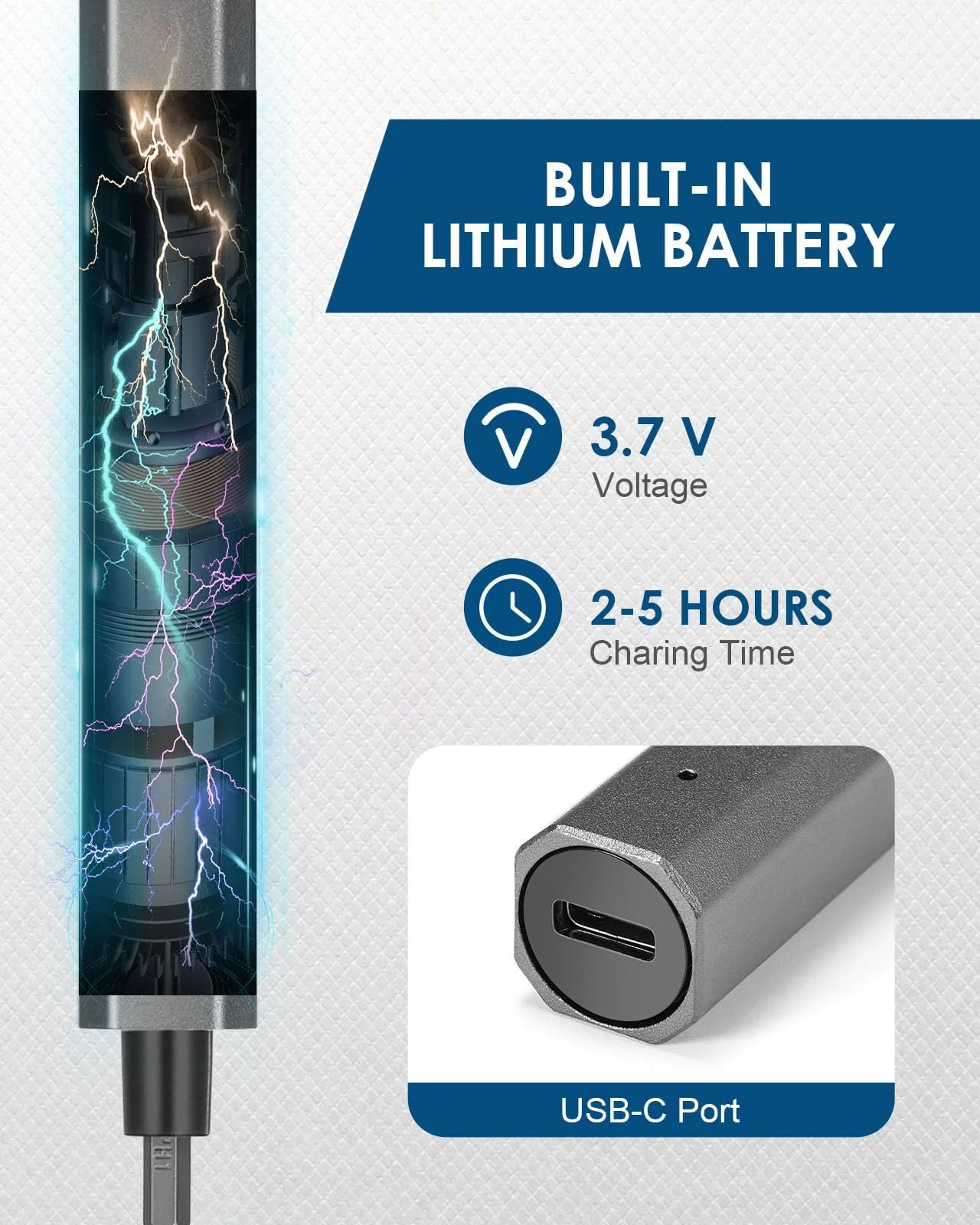 Електрична викрутка Vastar Cordless Mini Precision Set 34 Magnetic Precision Bits Portable Repair Tool Kit LED Lights, фото №5