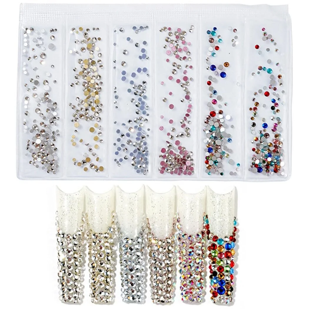 Прикраси для манікюру 3D-кристали напівкруглі Strassstein Ohne Edelstein, 6 шт, фото №3