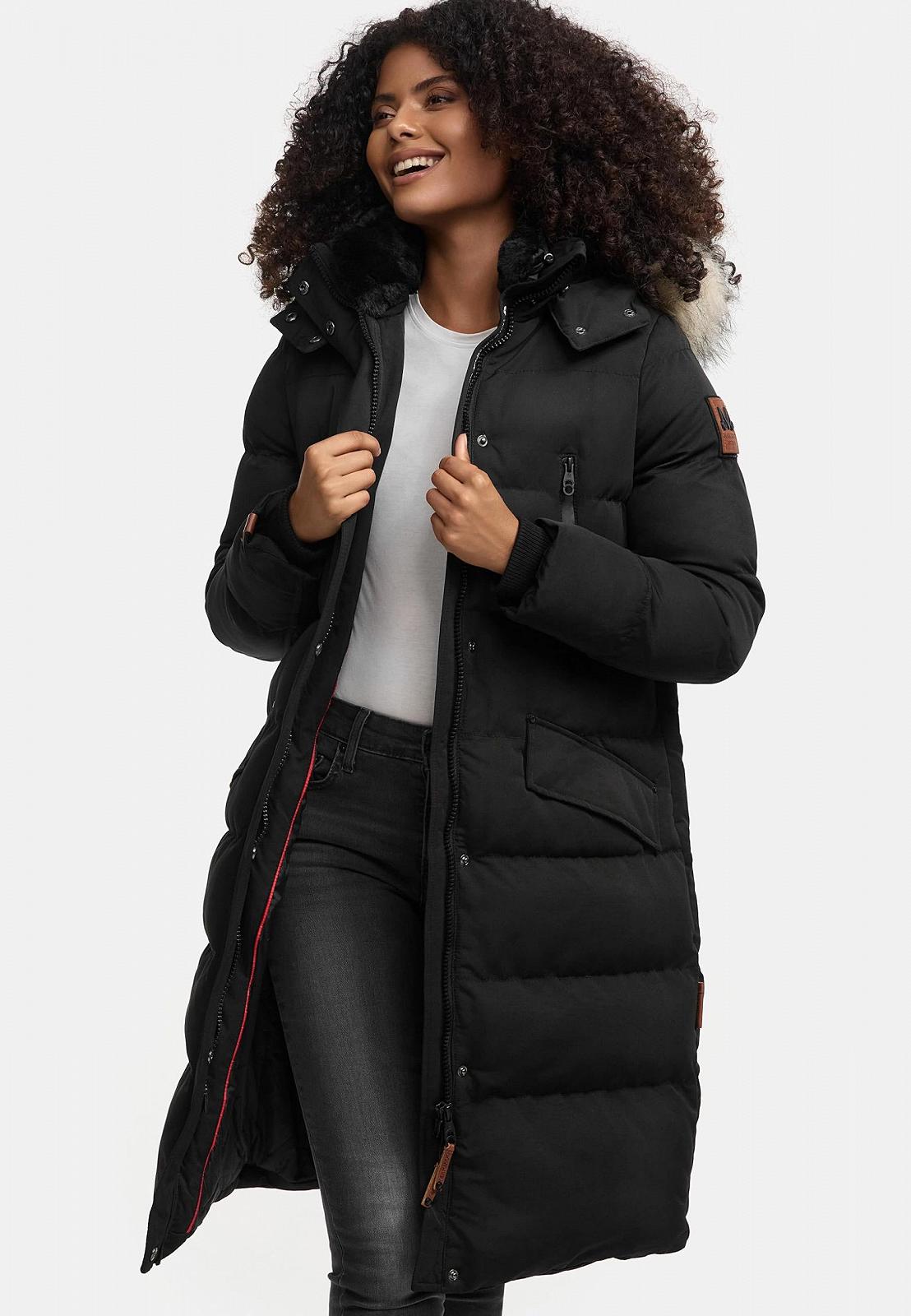 Жіноче зимове пальто Marikoo Snow Star, стьобане, довге, з капюшоном та знімним штучним хутром, фото №6 Жіноче зимове пальто Marikoo Snow Star, стьобане, довге, з капюшоном та знімним штучним хутром, фото №6