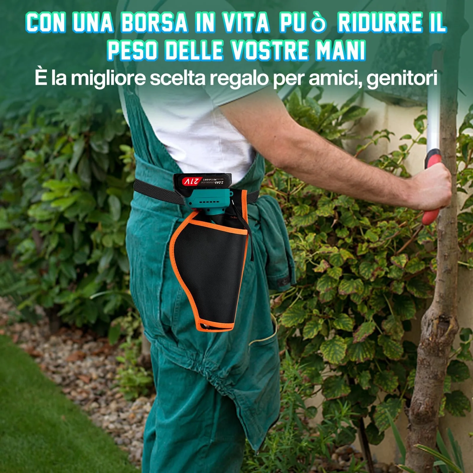 Електричні секатори Vothen Professional 4 см, 2 акумулятори 2 А·год LCD, прогресивний різ, бездротові секатори з піхвами для обрізки олив, виноградників, синій, фото №6