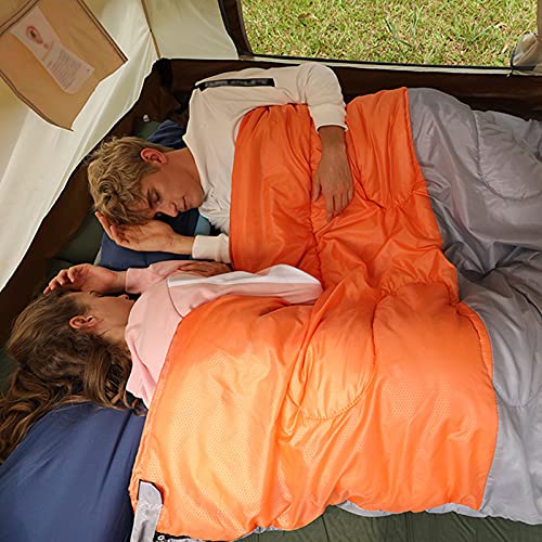 Спальний мішок для кемпінгу Cold and Warm Portable Double для використання в приміщенні та на вулиці утеплений з компресіонним мішком сірий, фото №2