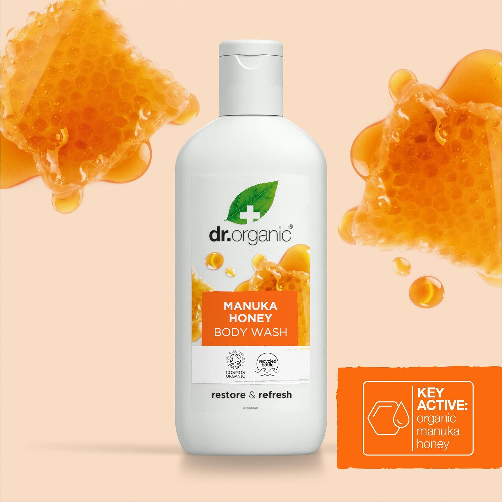 Гель для душа Dr Organic Manuka Honey для сухой кожи натуральный 250 мл, фото №5