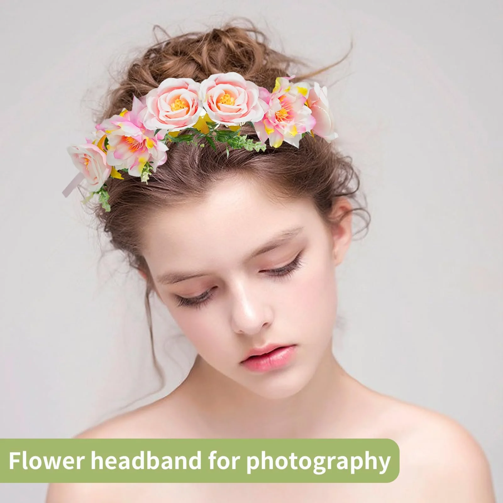 Вінок для волосся з квітами, фото №6