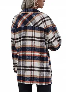 Женское пальто Rayson Длинное элегантное в клетку Зимнее теплое на пуговицах Длинный рукав synthetic.ua - Фото 1