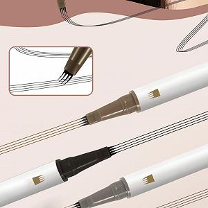 Олівець для брів Microblading 2024 3D з 4 наконечниками Коричневий 13,3*2*1,5 см synthetic.ua - Фото 1