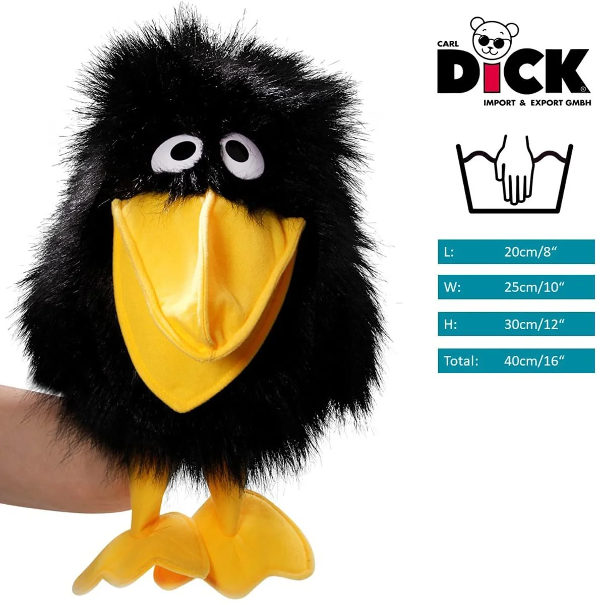 Ручная игрушка Carl Dick Ворон 30/40 см, фото №2