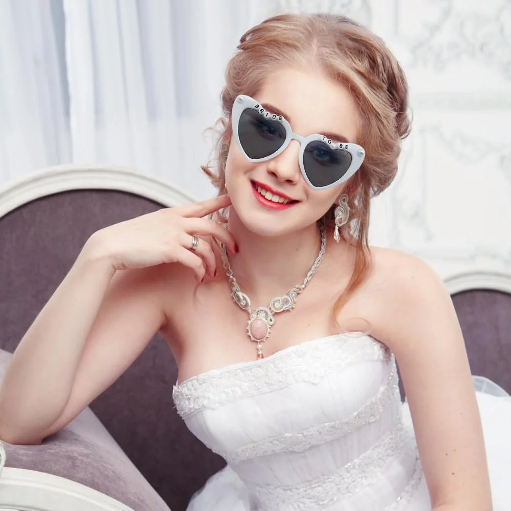 Солнцезащитные очки Сердце Cosysparks Bride to Be, белый, фото №2