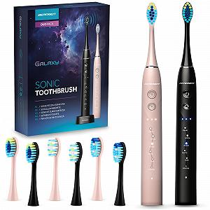 Електрична звукова зубна щітка Berdsen Twin Pack 6 режимів 3 рівні інтенсивності Black - Pink - Фото 1