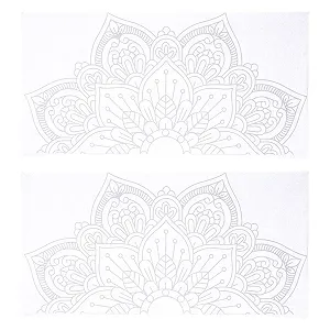 Наклейка на стіну Healeved Mandala Фіолетовий горщик Напівколо Біла 2 шт. - Фото 1