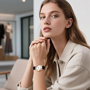 Жіночий годинник JewelryWe Кварцовий Аналоговий Шкіряний Ремінець synthetic.ua - Фото 1