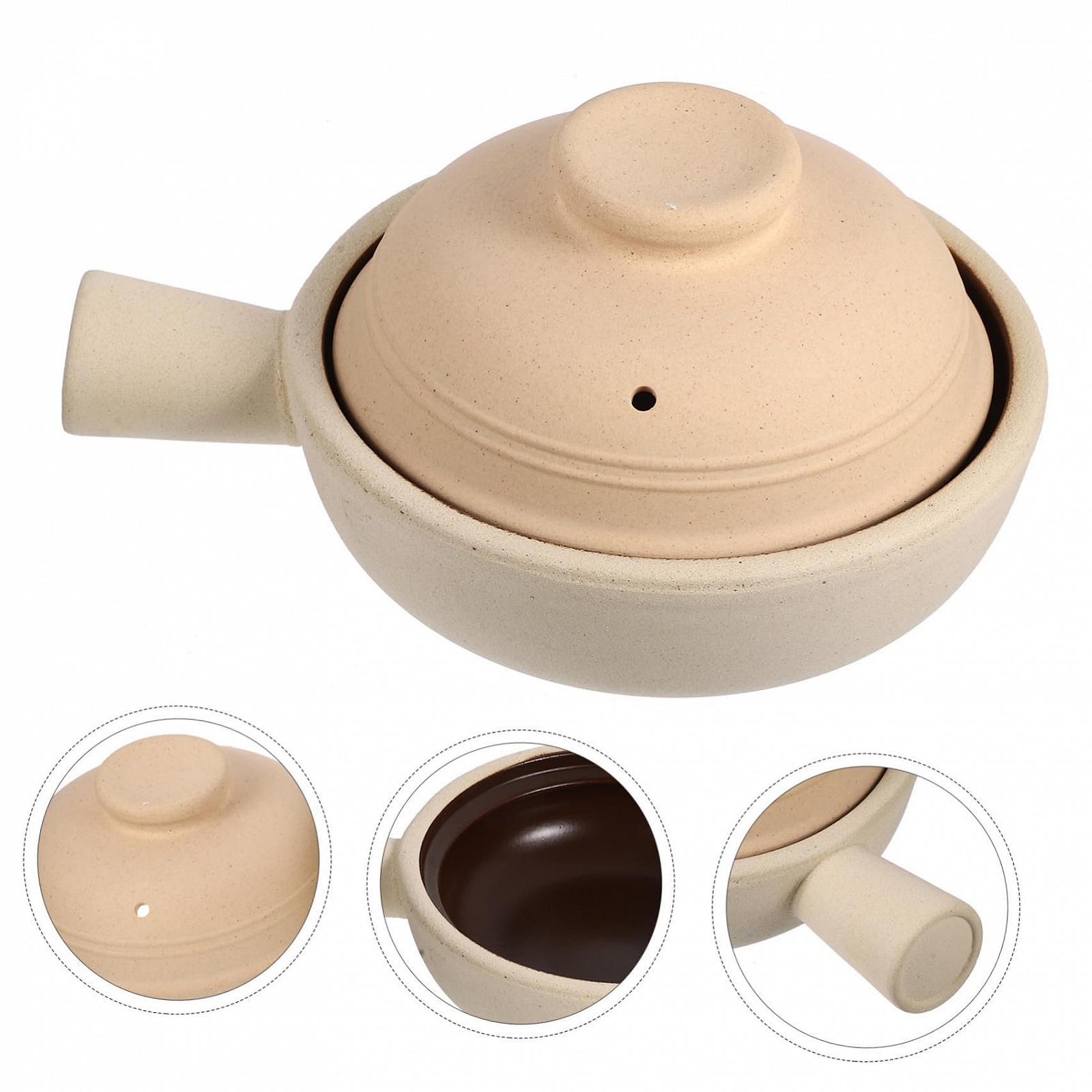 Ківш керамічний TOYANDONA з грубої кераміки з однією ручкою та кришкою, фото №7