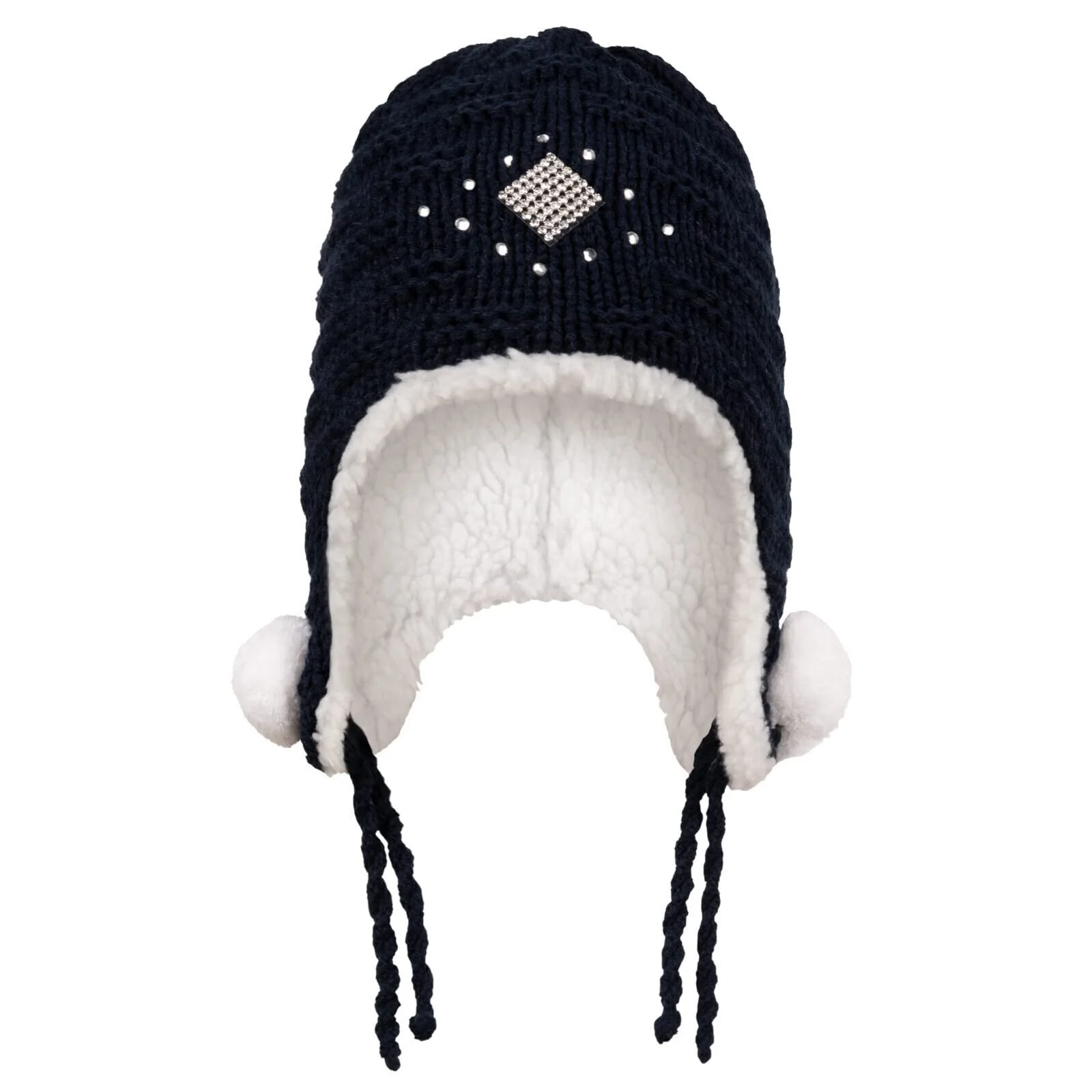 Зимняя шапка с ушками для девочек AJS Inka Indio со стразами, фото №1 Зимняя шапка с ушками для девочек AJS Inka Indio со стразами, фото №1