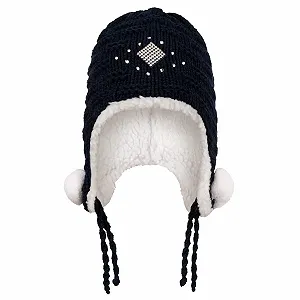 Зимняя шапка с ушками для девочек AJS Inka Indio со стразами - Фото 1