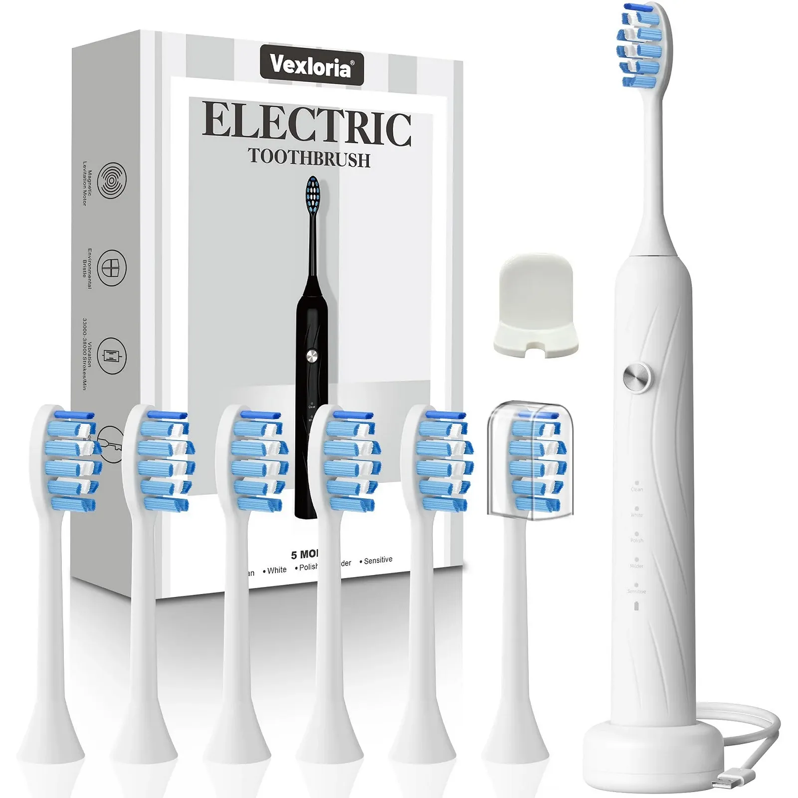 Электрическая зубная щетка Vexloria Sonic 38000VPM IPX7, фото №1